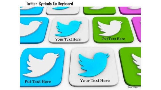 Stock Photo Twitter Symbols On Keyboard PowerPoint Slide