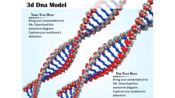 Stock Photo Two 3d Dna Design For Medical PowerPoint Slide
