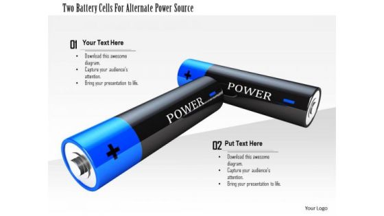 Stock Photo Two Battery Cells For Alternate Power Source PowerPoint Slide