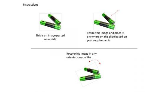 Stock Photo Two Green Cells For Battery Backup PowerPoint Slide