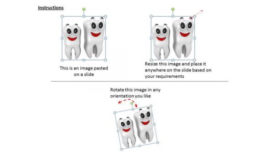 Stock Photo Two Happy Teeth Standing Together Pwerpoint Slide