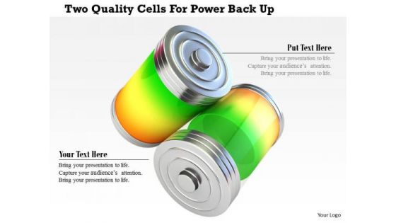 Stock Photo Two Quality Cells For Power Back Up PowerPoint Slide