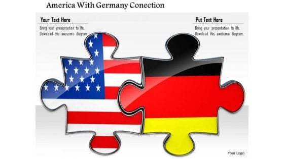 Stock Photo Us And Germany Union Flag Puzzle PowerPoint Slide