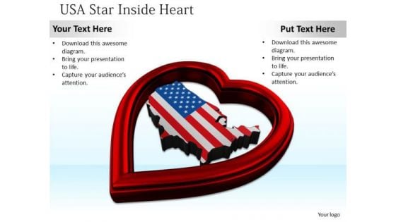 Stock Photo Usa Map Inside Red Heart Symbol PowerPoint Slide