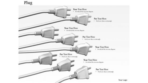 Stock Photo Various Plugs Moving On One Direction PowerPoint Slide