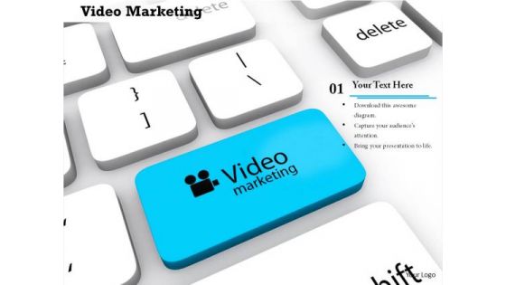 Stock Photo Video Marketing Text And Icon On Key PowerPoint Slide