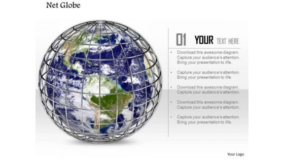 Stock Photo Web Around Globe Internet Concept PowerPoint Slide