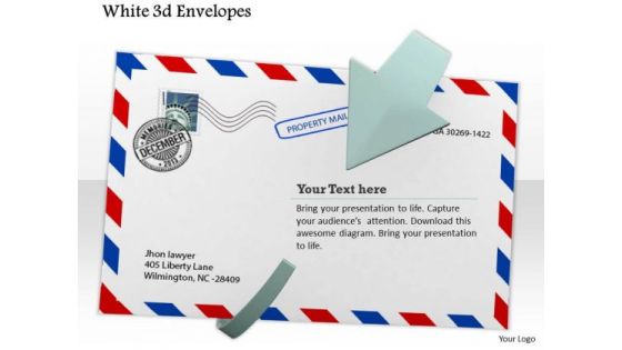 Stock Photo White Envelope With Postal Stamps PowerPoint Slide Stock Photo White Envelope With Postal Stamps PowerPoint Slide
