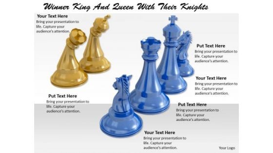 Stock Photo Winning Blue Team Of Chess Game PowerPoint Slide