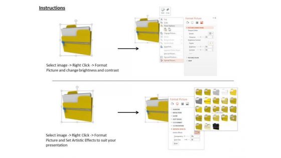 Stock Photo Yellow Zipped Folder With Files PowerPoint Slide