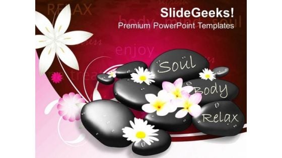 Stones And Flowers Spa Massage PowerPoint Templates Ppt Backgrounds For Slides 0313