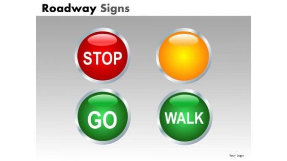 Stop Go Walk Road Signs PowerPoint Templates And Ppt Slides