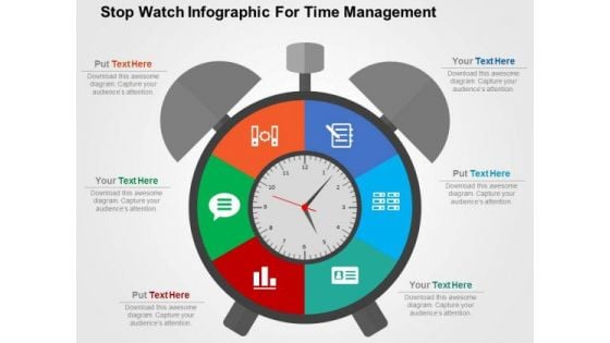 Stop Watch Infographic For Time Management PowerPoint Template