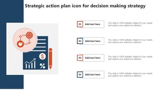 Strategic Action Plan Icon For Decision Making Strategy Clipart Pdf