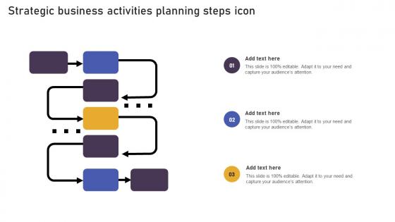 Strategic Business Activities Planning Steps Icon Sample Pdf