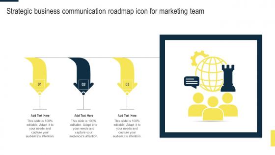 Strategic Business Communication Roadmap Icon For Marketing Team Guidelines Pdf
