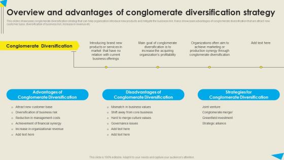 Strategic Diversification Plan Overview And Advantages Of Conglomerate Professional PDF
