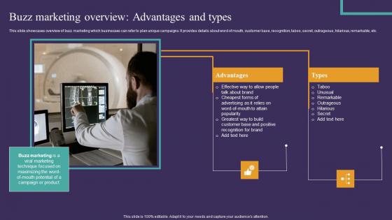 Strategic Guide To Attract Buzz Marketing Overview Advantages And Types Themes Pdf