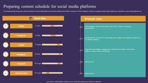 Strategic Guide To Attract Preparing Content Schedule For Social Media Platforms Sample Pdf Strategic Guide To Attract Preparing Content Schedule For Social Media Platforms Sample Pdf