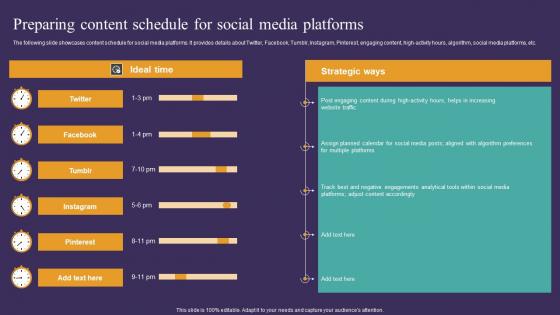 Strategic Guide To Attract Preparing Content Schedule For Social Media Platforms Sample Pdf