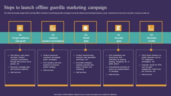 Strategic Guide To Attract Steps To Launch Offline Guerilla Marketing Campaign Pictures Pdf