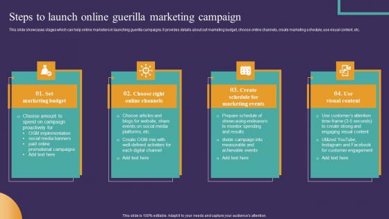 Strategic Guide To Attract Steps To Launch Online Guerilla Marketing Campaign Structure Pdf