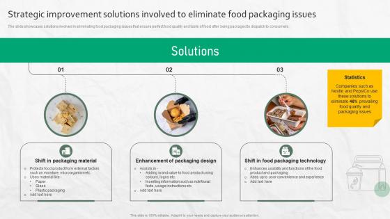 Strategic Improvement Solutions Involved To Eliminate Food Packaging Issues