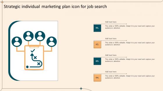 Strategic Individual Marketing Plan Icon For Job Search Themes Pdf