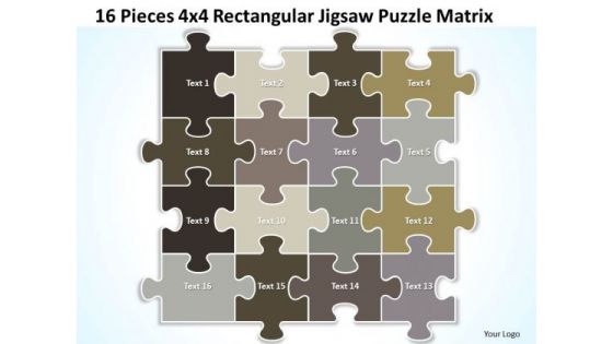 Strategic Management 16 Pieces 4x4 Rectangular Jigsaw Puzzle Matrix Business Diagram
