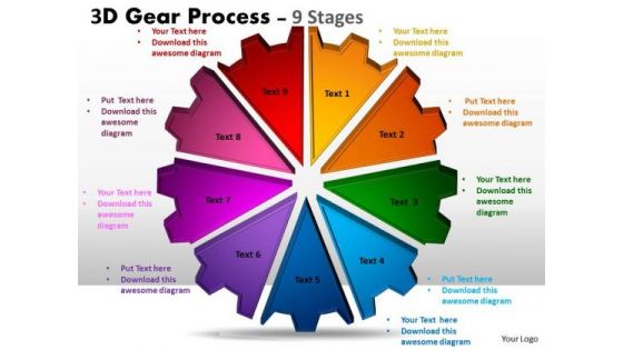 Strategic Management 3d 9 Stages Style Sales Diagram