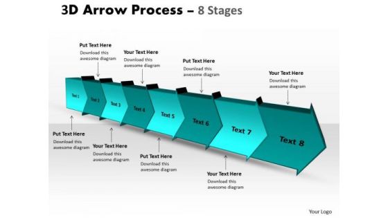 Strategic Management 3d Arrow Process 8 Stages Sales Diagram