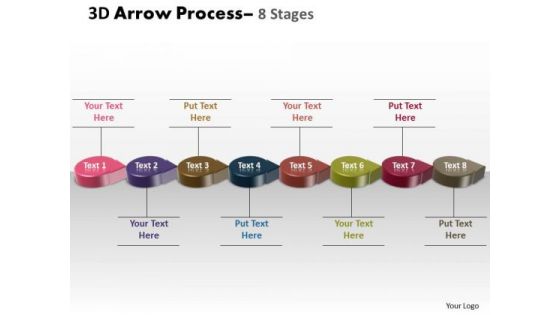 Strategic Management 3d Circle Arrow 8 Stages Business Diagram