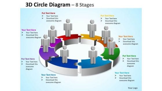 Strategic Management 3d Circle Diagram 8 Stages Sales Diagram