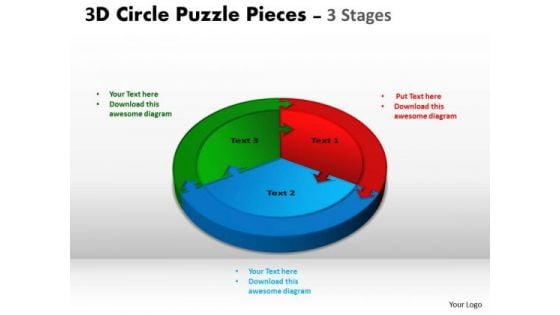 Strategic Management 3d Circle Diagram Puzzle Diagram 3 Stages Sales Diagram