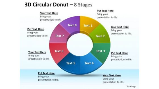Strategic Management 3d Circular Donut 8 Stages Diagrams Business Diagram