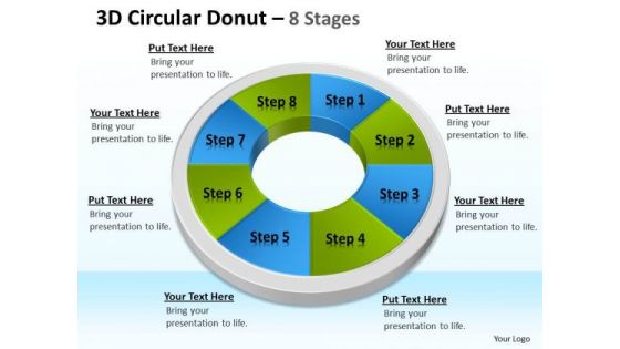 Strategic Management 3d Circular Donut 8 Stages Templates Consulting Diagram