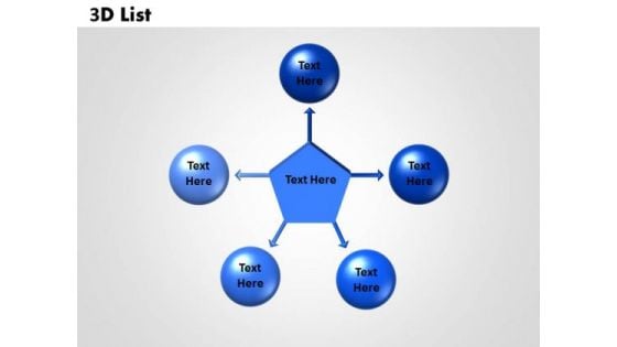 Strategic Management 3d Circular List Sales Diagram