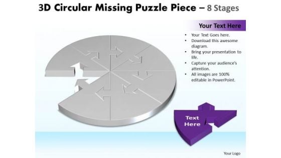 Strategic Management 3d Circular Missing Puzzle Piece 8 Stages 2 Business Diagram