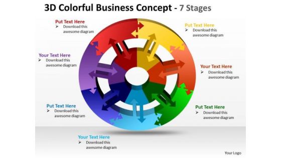 Strategic Management 3d Colorful Business Diagram Concept 7 Stages Business Diagram