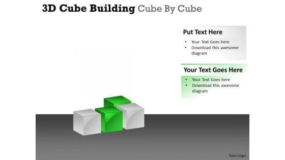Strategic Management 3d Cube Building Cube By Cube Business Diagram
