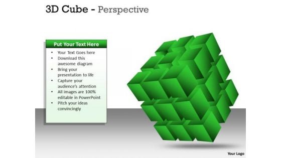 Strategic Management 3d Cube Green Perspective Ppt Marketing Diagram