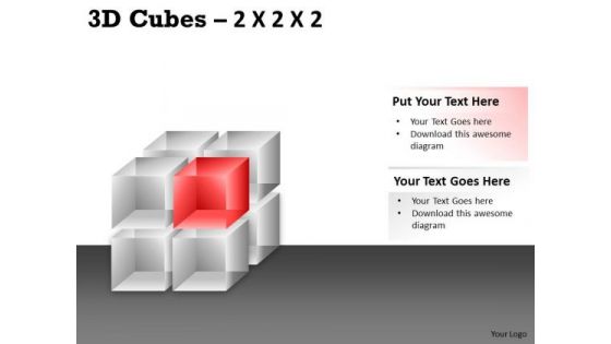 Strategic Management 3d Cubes 2x2x2 Sales Diagram