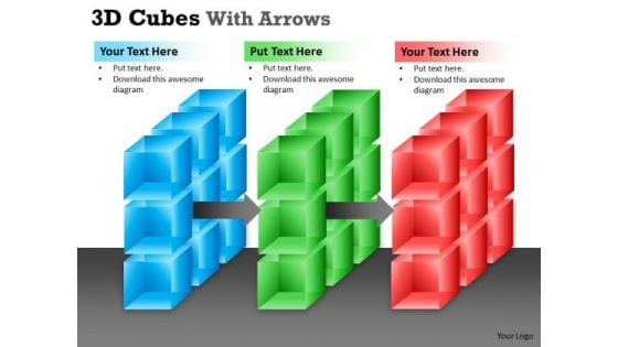 Strategic Management 3d Cubes With Arrows Business Diagram