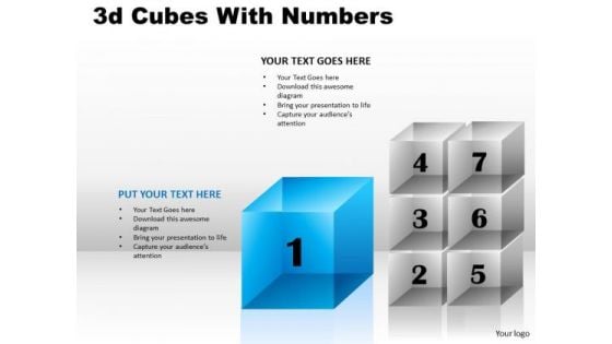 Strategic Management 3d Cubes With Numbers Business Diagram