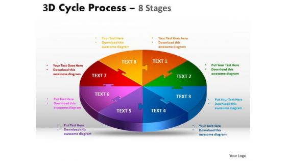 Strategic Management 3d Flow Chart Diagram Style Business Cycle Diagram