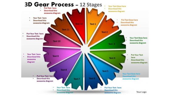 Strategic Management 3d Gear Stages Style Business Diagram