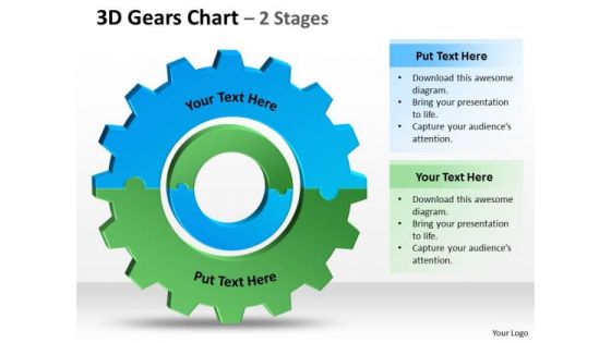 Strategic Management 3d Gears Chart 2 Stages Consulting Diagram