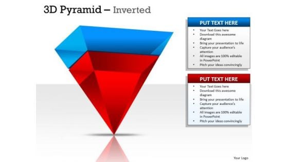 Strategic Management 3d Inverted Pyramid With 2 Stages Sales Diagram