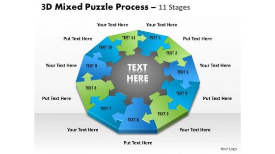 Strategic Management 3d Mixed Puzzle Process Consulting Diagram