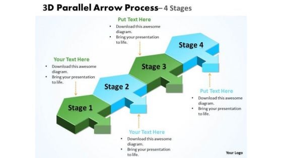 Strategic Management 3d Parallel Arrow Process Business Framework Model